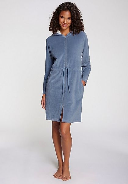 Vivance Dreams Bademantel, Midilänge, Baumwoll-Mix, Kapuze, Reißverschluss, günstig online kaufen