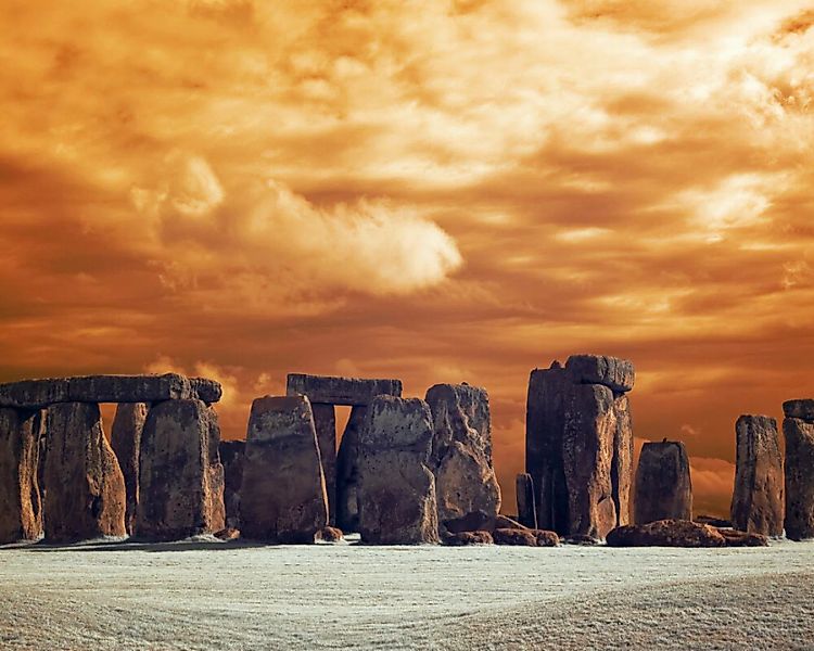 Fototapete "Stonehenge" 4,00x2,50 m / Glattvlies Perlmutt günstig online kaufen