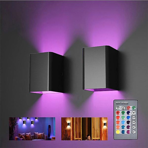 DOPWii Wandleuchte 2x LED Wandleuchte Schwarz günstig online kaufen