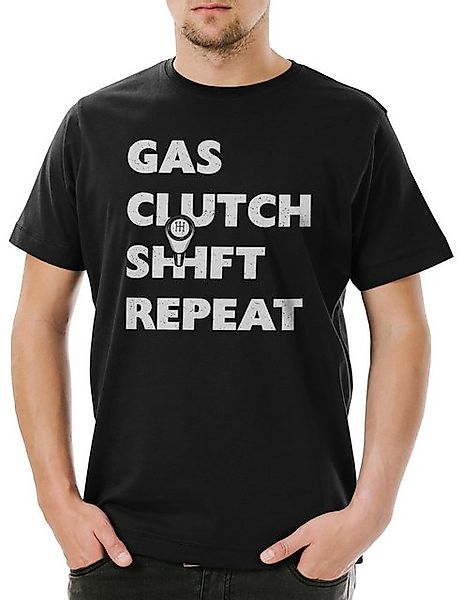 Urban Backwoods Print-Shirt Gas Clutch Shift Repeat Herren T-Shirt Polizei günstig online kaufen