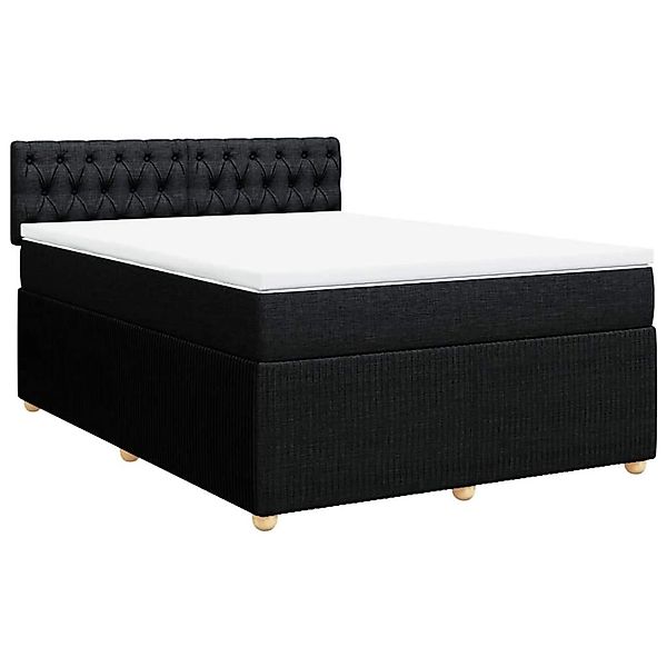 vidaXL Boxspringbett mit Matratze Schwarz 140x190 cm Stoff 3287460 günstig online kaufen