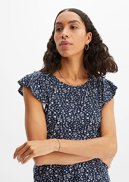 bonprix T-Shirt Shirt mit Volantärmel günstig online kaufen