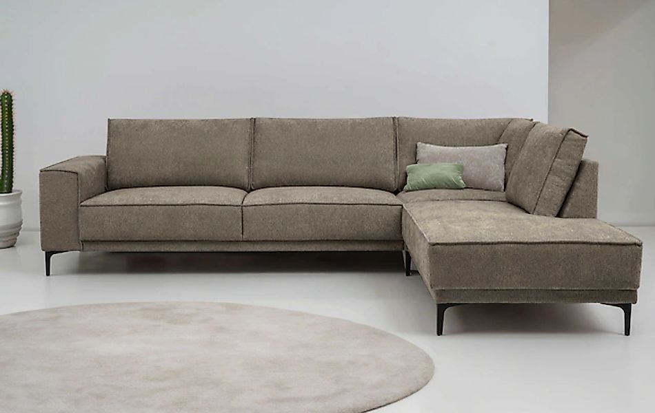 Places of Style Ecksofa »Polsterecke Oland, Struktur, Flachgewebe, Luxus-Mi günstig online kaufen