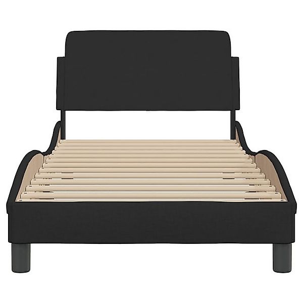 furnicato Bettgestell mit Kopfteil "Dover" Schwarz 90x200 cm Stoff (1-tlg) günstig online kaufen