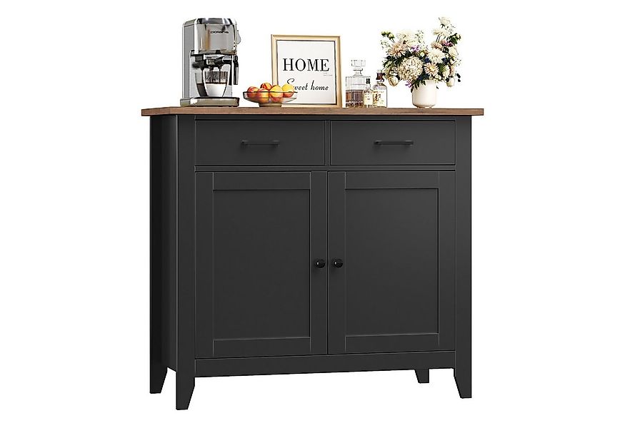 HOMECHO Buffet Sideboard Weiß Küchenschrank mit 2 Schubladen 2 Türen günstig online kaufen