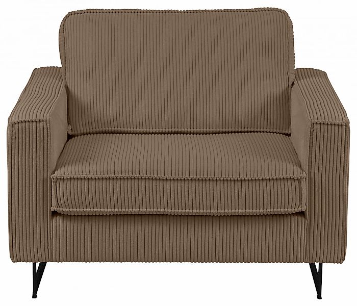 Home affaire Loveseat "Pinto 105 cm, Cord, Chenille, Lederoptik" mit Keder, günstig online kaufen
