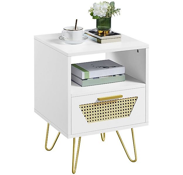 Yaheetech Nachttisch 40x40x55 cm (1-St), Rattan Beistelltisch mit 1 Schubla günstig online kaufen