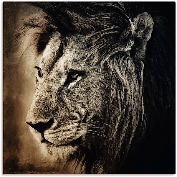 Artland Leinwandbild "Löwe II" Wildtiere 1 Stk. tlg. auf Keilrahmen gespann günstig online kaufen