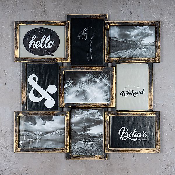Levandeo® Bilderrahmen Collage, levandeo Bilderrahmen Collage 54x72cm 12 Fo günstig online kaufen