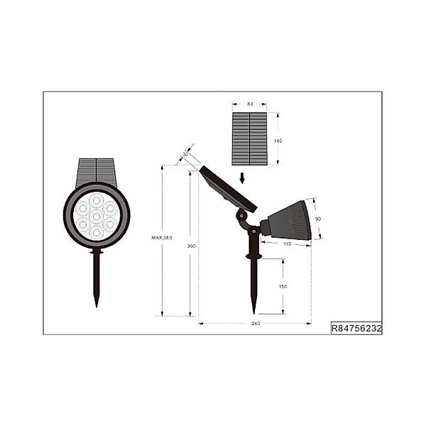 LED-Solar-Strahler Festival, schwarz matt, RGB, Sensor günstig online kaufen