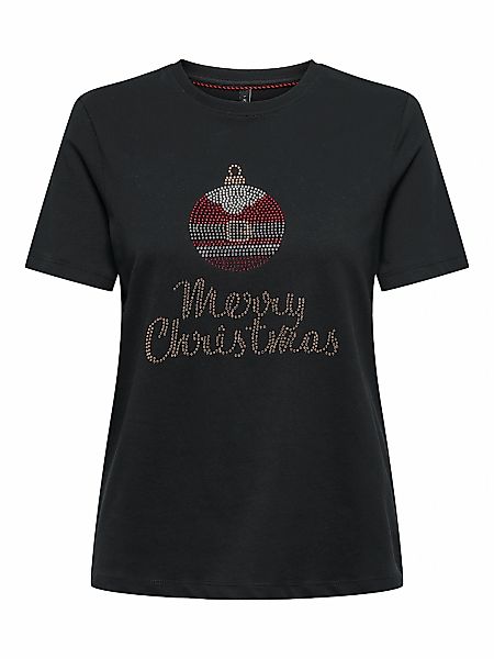 ONLY Kurzarmshirt "ONLKITA XMAS S/S RHINESTONE BOX CS JRS" günstig online kaufen