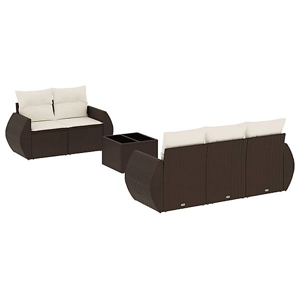 vidaXL 6-Tlg Garten-Sofagarnitur mit Kissen Braun Poly Rattan 3221102 günstig online kaufen