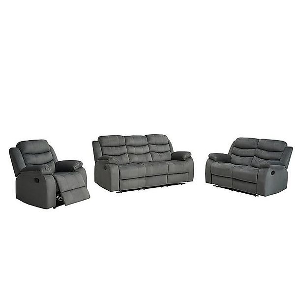 HTI-Living Ecksofa Sofagarnitur Grau Kirwall, Set 3 Teile, Couch Zweisitzer günstig online kaufen