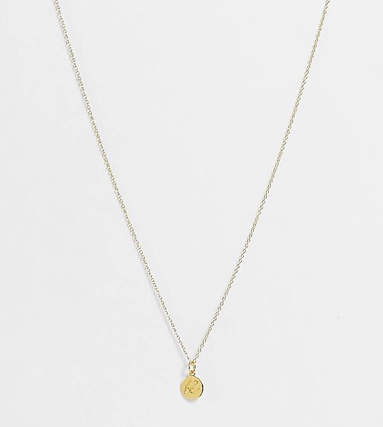 ASOS DESIGN – Vergoldete Halskette aus Sterlingsilber mit Münzanhänger und günstig online kaufen