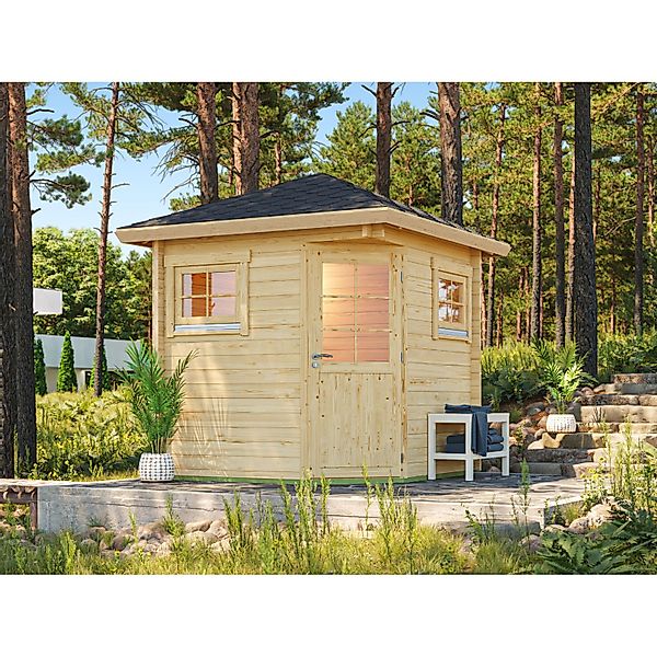 Fjordholz 5-Eck Saunahaus Modell Mari 44 A Naturbelassen günstig online kaufen