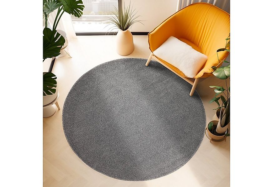 SIMPEX24 Teppich Unicolor - Einfarbig, Rund, Höhe: 11 mm, Einfarbig Kurzflo günstig online kaufen