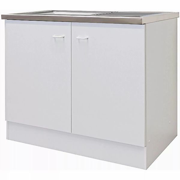 Flex-Well Classic Spülenunterschrank Speed 100 cm Weiß günstig online kaufen