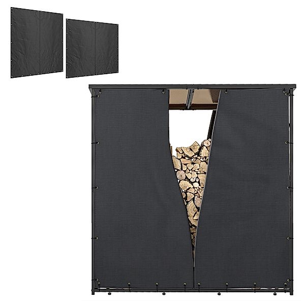 Outsunny Kaminholzregal 2er-Set, 174 cm, Wasserdicht günstig online kaufen