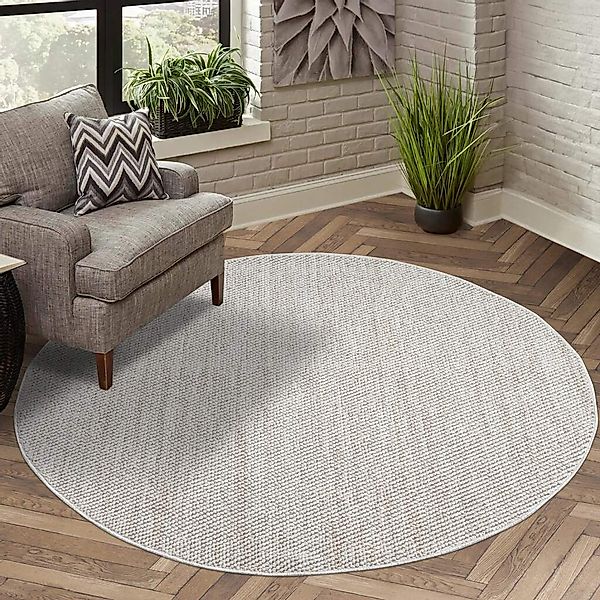 Carpet City Teppich "LINDO 8843" rund 11 mm Höhe Kurzflor, Hochtief-Muster/ günstig online kaufen