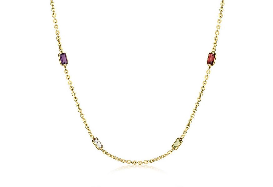 Materia Collierkettchen Gold Edelstein Collier Halskette mehrfarbig 41-46cm günstig online kaufen