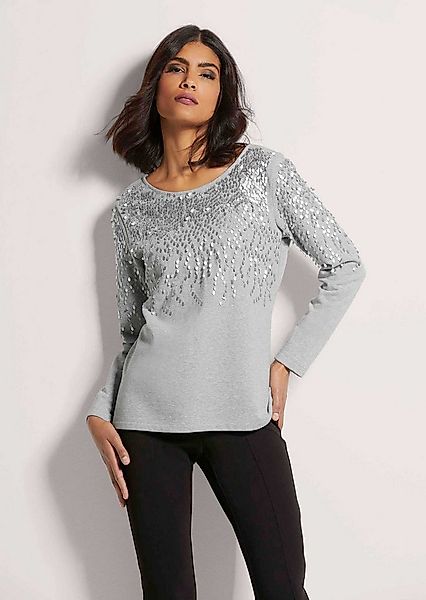 MADELEINE Langarmshirt Glitzeroberteil mit funkelnden Details Eleganter Dam günstig online kaufen