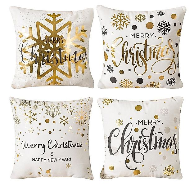 BTTO Kissenbezüge Kissenbezüge weihnachten 4er Set,Schneeflocke Kissenhülle günstig online kaufen
