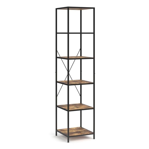 Vicco Raumteilerregal Fyrk, Eiche rustikal/Schwarz, 40 günstig online kaufen