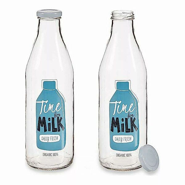 Flasche Time For Milk Durchsichtig Metall Glas (1000 Ml) günstig online kaufen