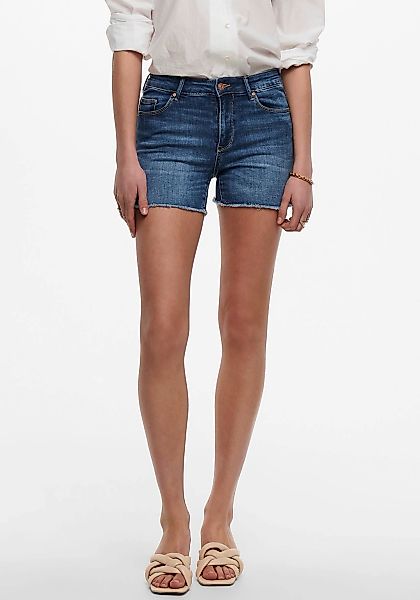 ONLY Jeansshorts "ONLBLUSH – Jeansshorts mit fransigem Saum", Abriebeffekte günstig online kaufen