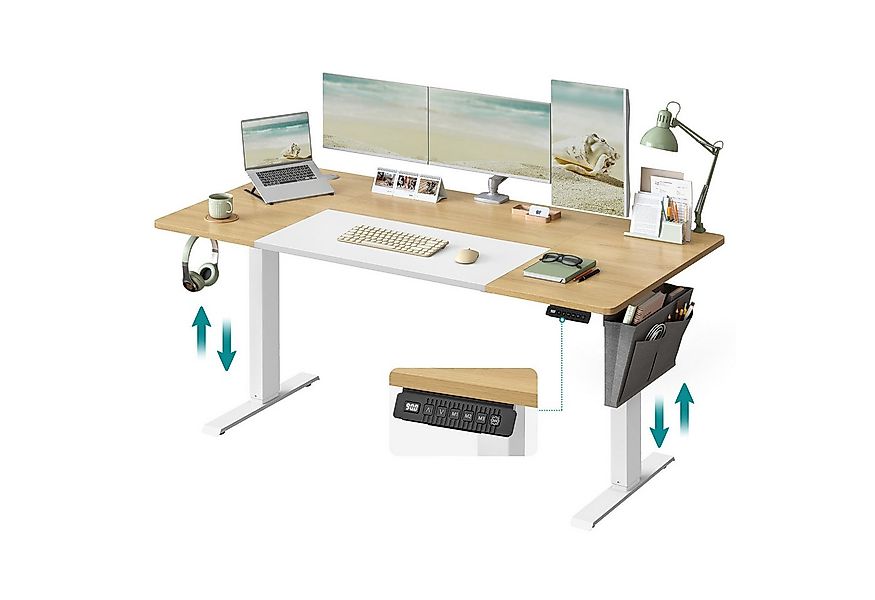 SONGMICS Schreibtisch Höhenverstellbarer elektrisch, USB-C-Anschluss (mit S günstig online kaufen