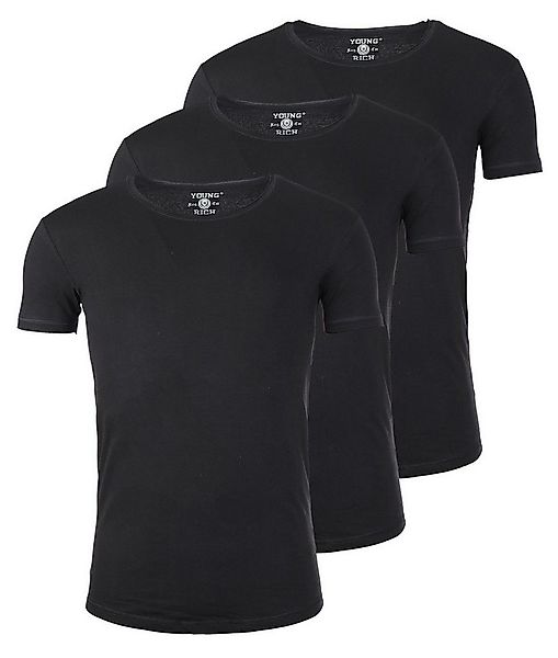 Young & Rich T-Shirt Herren Uni Basic 1702 tief-breit geschnittener Ausschn günstig online kaufen