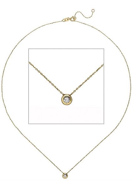 JOBO Kette mit Anhänger, 333 Gold mit 1 Zirkonia 45 cm günstig online kaufen