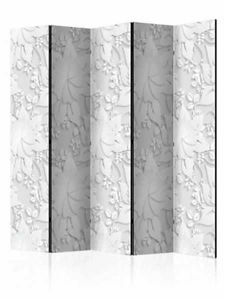 artgeist Paravent Room divider – Flowers schwarz/weiß Gr. 225 x 172 günstig online kaufen