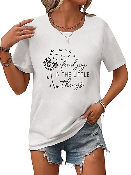 PYL Rundhalsshirt Damen Sommer Bequemes T-Shirt günstig online kaufen