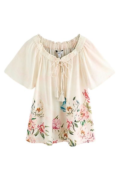 Next Blusenshirt Kurzärmliges Bardot-Oberteil mit Neckholder günstig online kaufen