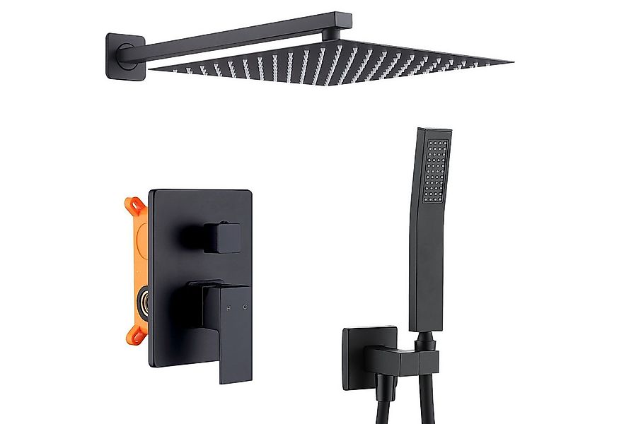 HOMELODY Duschsystem Unterputz Duschsystem Schwarz Duschset 12-Zoll-Duschko günstig online kaufen