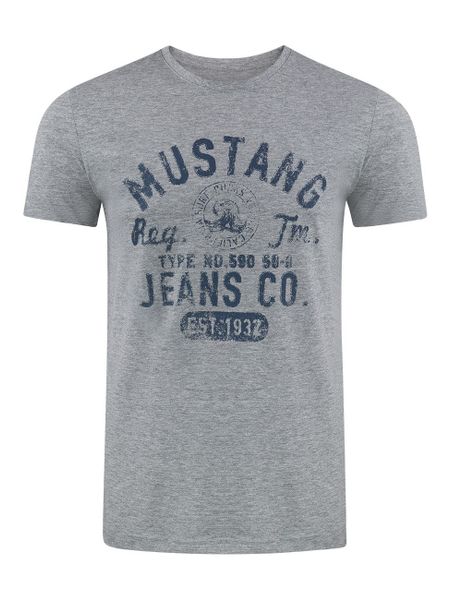 Mustang Herren T-Shirt Mehrfarbig Rundhals Regular Fit S bis 6XL günstig online kaufen