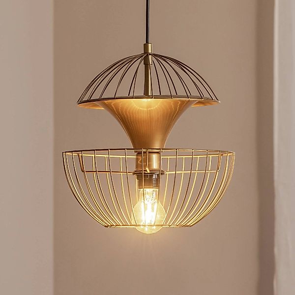 Hängeleuchte Telmander 11410, goldfarben, Metall, Ø 30 cm günstig online kaufen