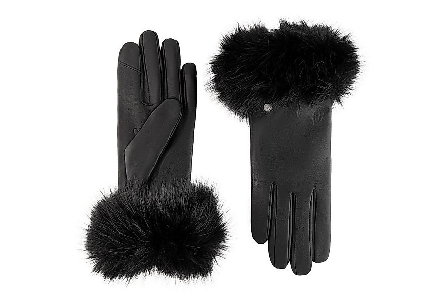 Roeckl Lederhandschuhe BIELLA Fingerhandschuhe mit Kunstpelzbund günstig online kaufen