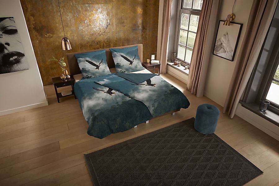 PURE luxury collection Wendebettwäsche "Eagle" 2 Stk. tlg. Mikrofaser, Pfle günstig online kaufen