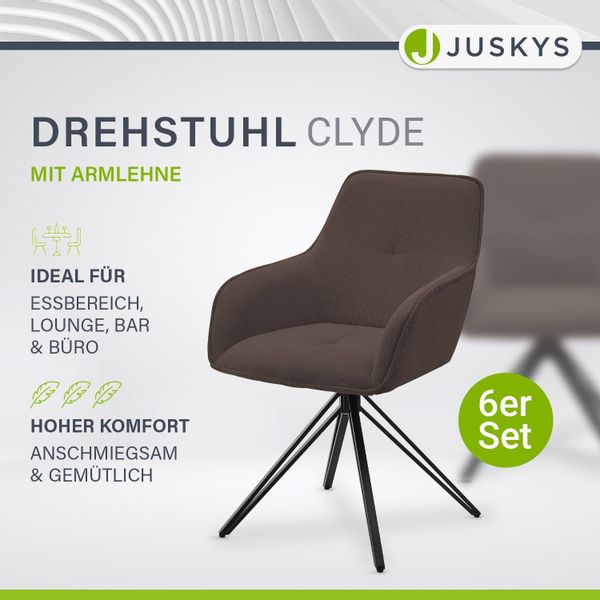 Juskys Esszimmerstuhl Clyde (6 St), 6er günstig online kaufen