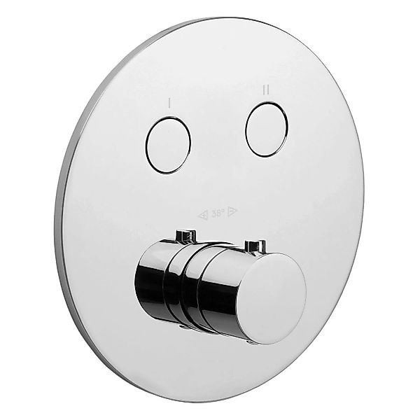 pianura Thermostat Unterputz für 2 Verbraucher Stella Smart Push in Chrom günstig online kaufen