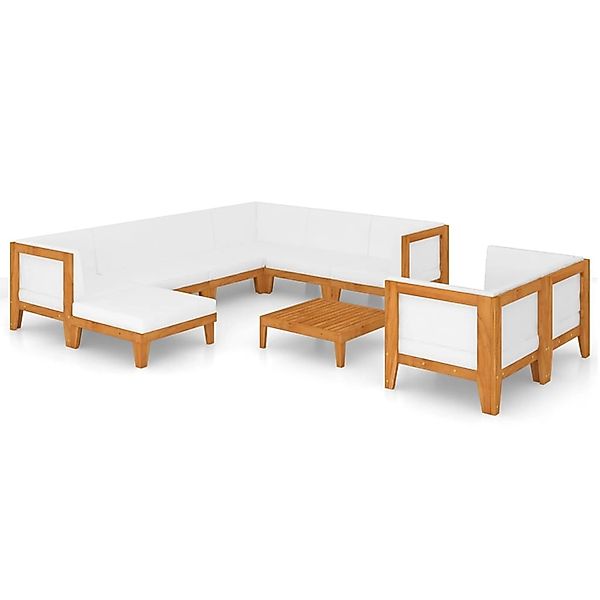 vidaXL Gartenlounge-Set 10-tlg. Garten-Lounge-Set mit Kissen günstig online kaufen