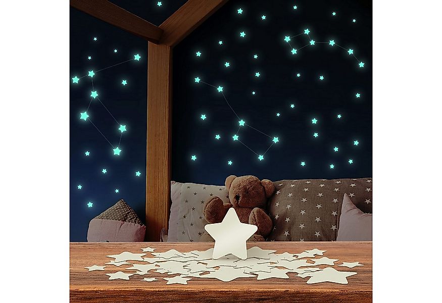 lilimaus Wandsticker Leuchtsterne für Kinderzimmer - Selbstklebende Wandtat günstig online kaufen