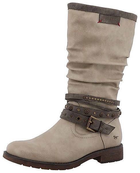 Mustang Shoes Elfi Winterstiefel Stiefel mit Zierriemchen und Blockabsatz günstig online kaufen