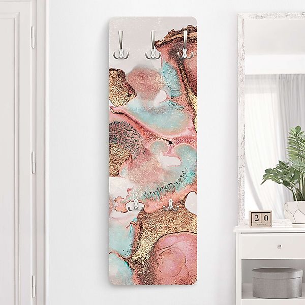 Wandgarderobe Goldenes Aquarell Rosé günstig online kaufen