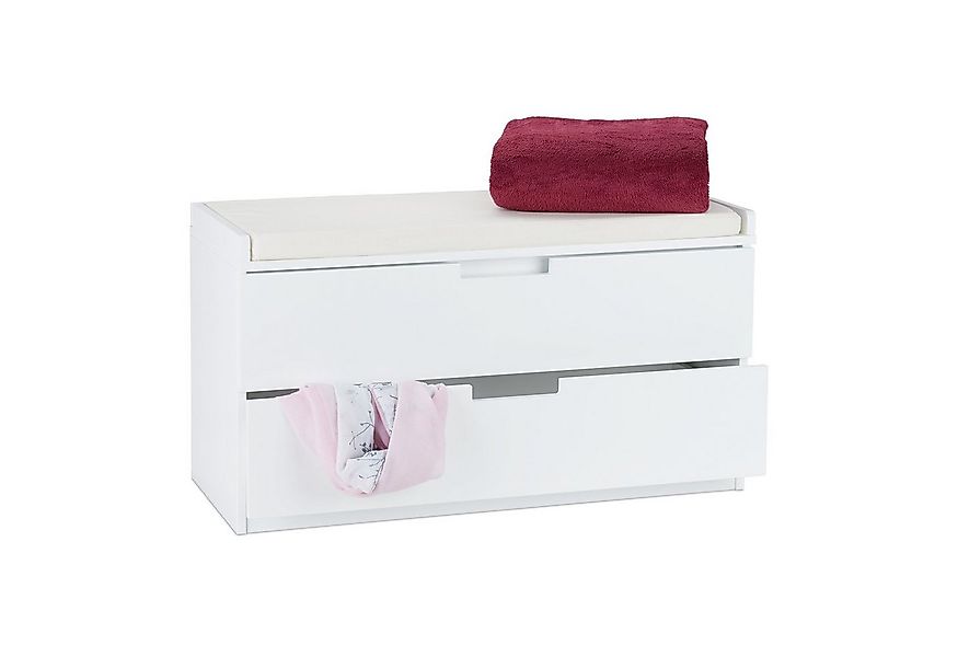 relaxdays Sitztruhe Sitzkommode mit 2 Schubladen günstig online kaufen