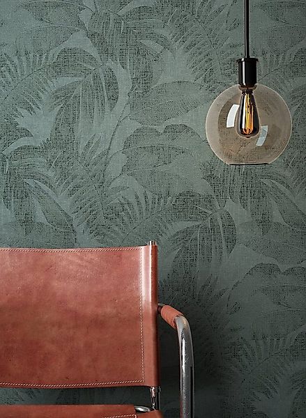 Newroom Vliestapete, Grün Tapete Dschungel Floral - Blumentapete Mustertape günstig online kaufen