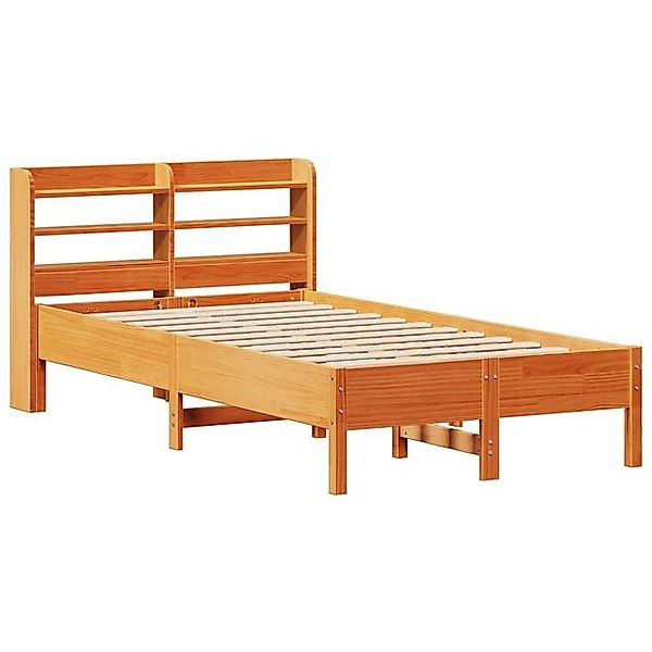 vidaXL Bett Massivholzbett ohne Matratze Wachsbraun 75x190 cm Kiefernholz günstig online kaufen