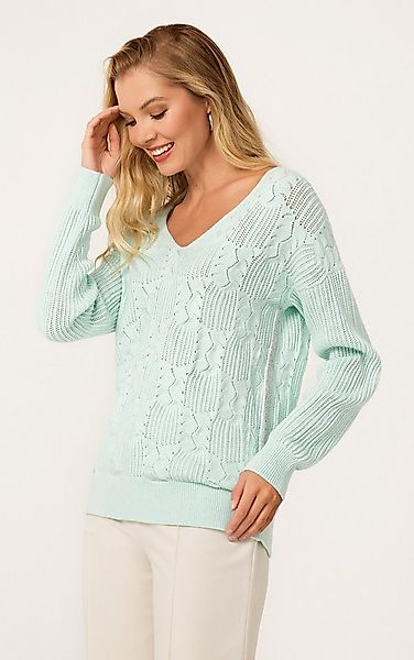 Passioni Strickpullover aus Strukturstrick mit Strassdetails günstig online kaufen